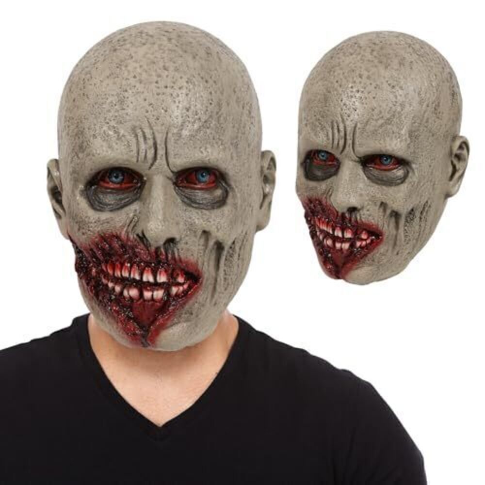 9947 Scary Rotten Mouth Mask Bloody Evil Zombie Mask Creepy Blue Eyes